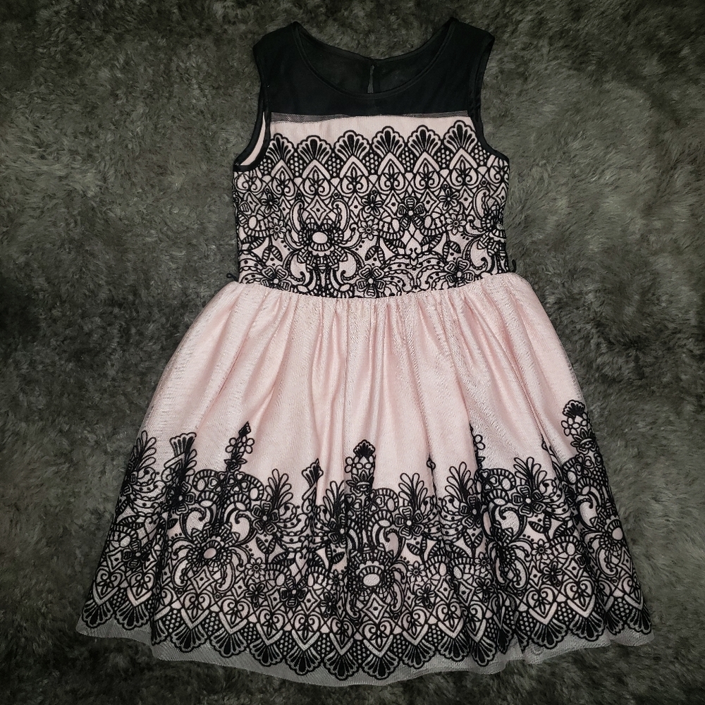 Childrens Place Pink & Black Dress Size 8